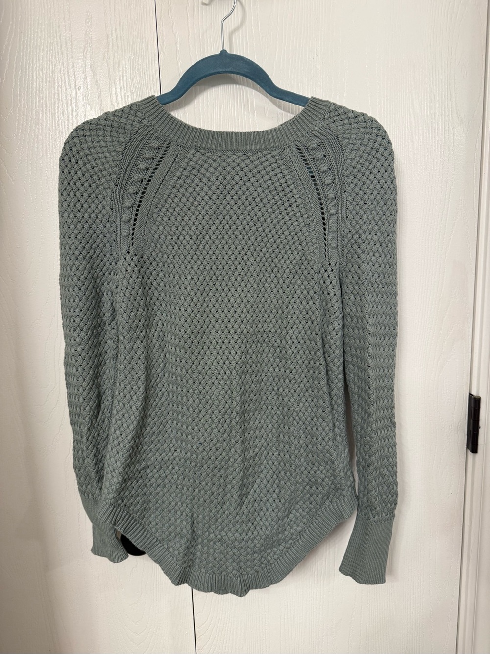 LOFT Long-Sleeve Knit Sweater in Sage Green
